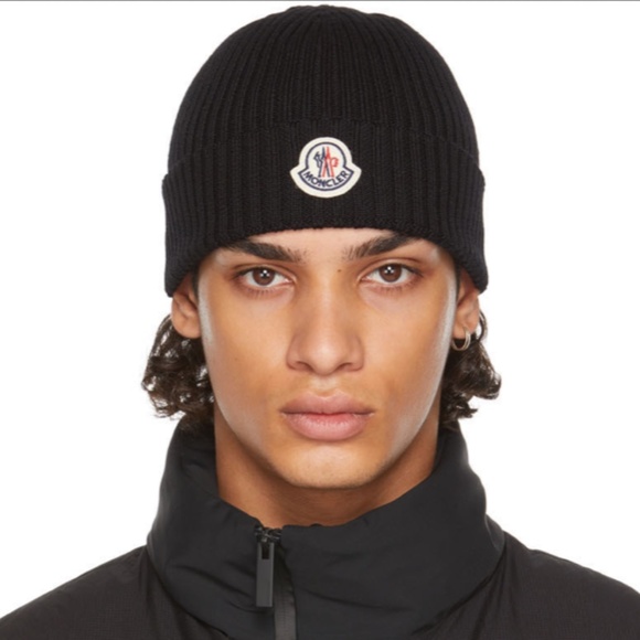 Moncler Ribbed Wool Logo Beanie main image 4